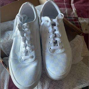 White Checkered Old School Vans Sz 10